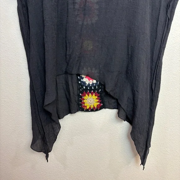 India Boutique Crochet Granny Square Womens One Size Black Boho Swimsuit Cover - Picture 10 of 11